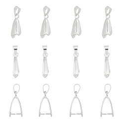 Platinum Brass Ice Pick Pinch Bails, Pendant Bails, Platinum, 19x10x4mm, Hole: 4x5mm, 50pcs/box