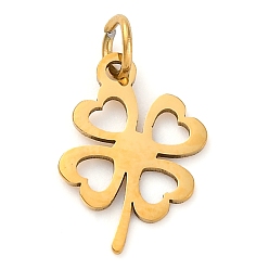 Клевер 304 подвески из нержавеющей стали, реальный 18 k позолоченный, лазерная резка, клевер, 16x11x1 мм, отверстие : 3 мм, 5 шт / комплект