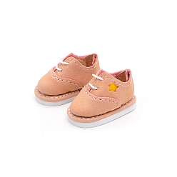 Темный Лосось Тканевые кукольные туфли со звездным узором, аксессуары для кукол bjd, темный лосось, 30x17 мм