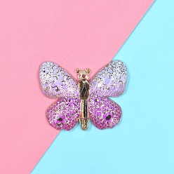 Lilac Opaque Resin Pendant, Two Tone, Butterfly, Lilac, 25x32mm
