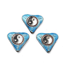 Небесно-голубой Бусины ручной работы перегородчатой, сердце с инь-ян, голубой, 18.5~19x20x5~5.5 мм, отверстие : 1.2 мм