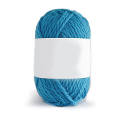 Темно-Голубой Шерстяная пряжа, для ткачества, вязание крючком, глубокое синее небо, 5 мм, около 54.68 ярдов (50 м) / моток