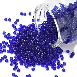 (RR151) Transparent Cobalt Миюки круглые бусины рокайль, японский бисер, 8/0, (rr 151) прозрачный кобальт, 8/0, 3 мм, отверстие : 1 мм, Около 19000~20500 шт / фунт