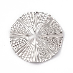 Stainless Steel Color 304 Stainless Steel Pendants, Flat Round Charm, Stainless Steel Color, 42x1.5mm, Hole: 3mm