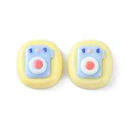Yellow Opaque Cute Cartoon Resin Cabochons, Rectangle, Yellow, 15.5~17x16~17.5x7.5~8mm