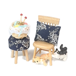 (52) Непрозрачная лаванда Миниатюрные украшения из дерева, аксессуары для домашнего кукольного домика с микро-ландшафтом, притворяясь опорными украшениями, разноцветные, 100x50x100 мм