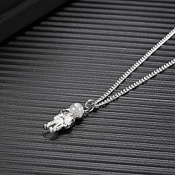 Нержавеющая Сталь Цвет Модные 304 подвески-астронавты из нержавеющей стали для ежедневного ношения, подходит для женщин, цвет нержавеющей стали