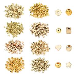 Mixed Color DIY Jewelry Making Kits, Including 700Pcs 7 Style Star & Flat Round & Barrel & Heart & Abacus & Round & Cube CCB Plastic Beads, 100Pcs Round ABS Plastic Beads, Mixed Color, 4~6x4~6.5x1.5~4.5mm, Hole: 1~1.8mm, 100pcs/style