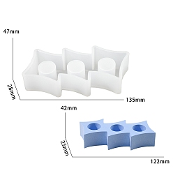 Rhombus DIY Candle Holders Silicone Molds, Resin Casting Molds, For UV Resin, Epoxy Resin Jewelry Making, Rhombus, 13.5x2.8x4.7cm