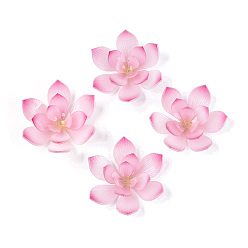 Pearl Pink Heat Shrink Acrylic Bead Caps, Multi-Petal Flower, Pearl Pink, 46~51x40~45x14~16mm, Hole: 1.5~1.8mm