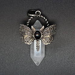 Хрусталь Природного кварца хрустальных подвесок, пуля с крылом, 25x16x7 мм