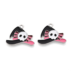 Hat Подвески из сплава и эмали на тему Хэллоуина, без кадмия и без свинца, платина, шляпа, 20x24x1 мм, отверстие : 1.8 мм