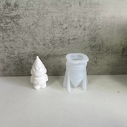 Gnome Рождественская тема 3d diy силиконовые формы для статуэток, формы для литья смолы, для уф-смолы, изготовление изделий из эпоксидной смолы, белые, гном, 62x10~12.5x28 мм