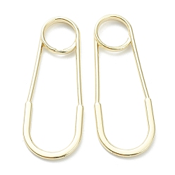 Light Gold Подвески из сплава , Форма предохранительного штифта, золотой свет, 32x12x1 мм, отверстие : 6.5 мм