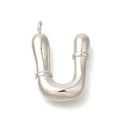 Letter U Стойки обшивки латунные подвески, без кадмия и без свинца, подвески с буквой az~z, Буква U, 24x17x4.5 мм, отверстие, 2 мм