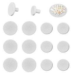 Белый 24шт 2 стиль фарфор коралловый коралловый фрагмент плитки, опорный кронштейн стойки для кораллов для аквариума, плоско-круглые, белые, 22.5~38x19~20 мм, 12 шт / стиль