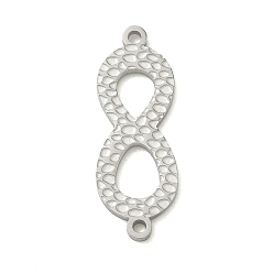 Нержавеющая Сталь Цвет 304 подвески из нержавеющей стали, текстурированные бесконечные ссылки, не тускнеет, цвет нержавеющей стали, 27x10x1.5 мм, отверстие : 1.5 мм