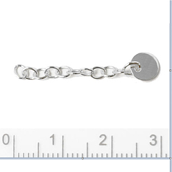 Серебро 925 терминаторы из стерлингового серебра, концевая цепочка с плоскими круглыми подвесками, серебряные, 28~32 мм