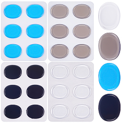 (52) Непрозрачная лаванда 30шт. 4 цвета овальные силиконовые наклейки на глушитель барабанной установки, демпферы барабана, разноцветные, 31x25x3 мм