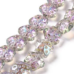 Гейнсборо Прозрачные стеклянные бусины гальваническим пряди, с покрытием цвета радуги, звезда, светло-серые, 15x15x9 мм, отверстие : 1.2 мм, около 45 шт / нитка, 23.62 дюйм (60 см)