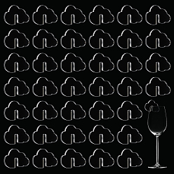 Прозрачный Подвески из акрилового бокала, бокал маркер, облако, прозрачные, 29.5x45x2.5 мм, 50 шт / коробка