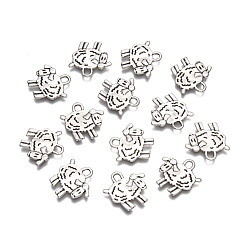 Античное Серебро Тибетский стиль сплава цинка овец подвески, античное серебро, 15x15x2 мм, отверстие : 2 мм