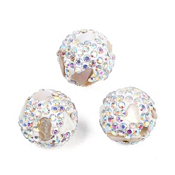 Папайя Оранжевый Ручной полимерной глины шариков Rhinestone, с крашеными оболочки, круглые, papayawhip, 16~16.5 мм, отверстие : 2.8 мм