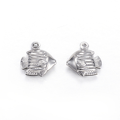 Нержавеющая Сталь Цвет 201 прелести нержавеющей стали, рыба, цвет нержавеющей стали, 13x12x4 мм, отверстие : 1.5 мм