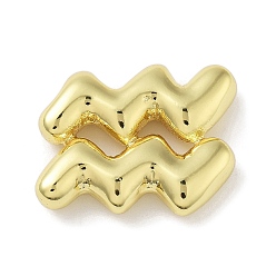 Водолей Латунные бусины, без кадмия, без никеля и без свинца, двенадцать созвездий, реальный 18 k позолоченный, Водолей, 17x21x5 мм, отверстие : 3.5x1.5 мм