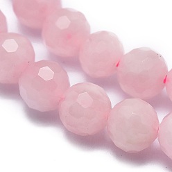 Rose Quartz Natural Rose Quartz Beads Strands, Faceted, Round, 6mm, Hole: 0.8mm, about 67pcs/strand, 15.7 inch(40cm)