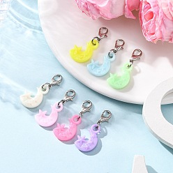 (52) Непрозрачная лаванда Подвесные украшения в виде акриловой луны, Сплав с застежками, разноцветные, 33.5 мм