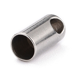 Stainless Steel Color 304 Stainless Steel Cord Ends, End Caps, Stainless Steel Color, 10x4.5mm, Hole: 2mm, Inner Diameter: 3.5mm