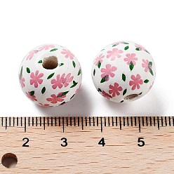 Flamant Bois perles européennes, Perles avec un grand trou   , fleur, flamant, 15.5~16x14.5mm, Trou: 4mm