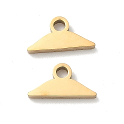 Настоящее золото 18K 304 шарма из нержавеющей стали, треугольные, ионное покрытие (ip), реальный 18 k позолоченный, 6x12x2 мм, отверстие : 2 мм