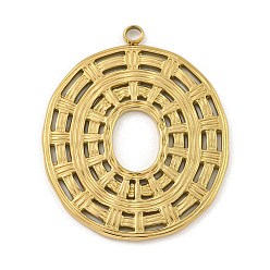 Золотой 304 подвески из нержавеющей стали, овальный шарм, золотые, 31x25.5x1.5 мм, отверстие : 2 мм