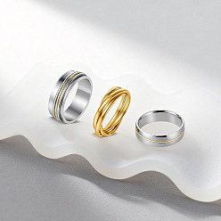 Golden & Stainless Steel Color 304 Stainless Steel Finger Rings, Twist, Golden & Stainless Steel Color, Inner Diameter: 18.2mm, about 3pcs/set