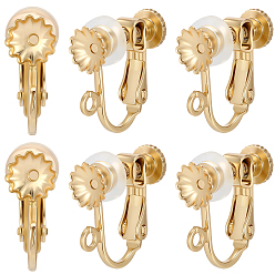 Настоящее золото 18K 40 шт. 316 фурнитура для сережек-клипс из хирургической нержавеющей стали, с удобными силиконовыми подушечками для завинчивания клипсы на серьги, реальный 18 k позолоченный, 15x17x5.5 мм