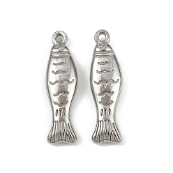 Fish Подвески из нержавеющей стали 304, анти-тускнение, рыба, 33.5x9.5x5 мм, отверстие : 1.8 мм