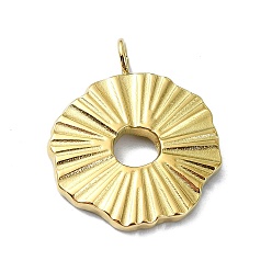 Flat Round Ion Plating(IP) 304 Stainless Steel Pendants, Real 18K Gold Plated, Flat Round, 20.5x17x2mm, Hole: 2.5mm