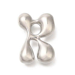 Letter R Стойки обшивки латунные бусины, письмо-шар, для изготовления именных ожерелий, долговечный, без свинца и без кадмия, платина, Буква R, 23x16.5x7 мм, отверстие : 2 мм