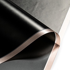 Черный 20 листы с золотым краем водонепроницаемая ПВХ подарочная упаковочная бумага, квадратный, сложенный букет цветов украшение оберточной бумаги, чёрные, 580x580 мм