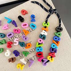 (52) Непрозрачная лаванда Непрозрачные акриловые бусины, число, разноцветные, 14.7x20x14.7 мм, отверстие : 6.3 мм, Около 214 шт / 500 г