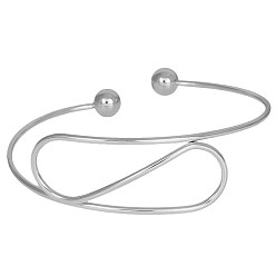 Нержавеющая Сталь Цвет Преувеличенные 304 открытые браслеты-манжеты из нержавеющей стали, браслеты с крутящим моментом для женщин, цвет нержавеющей стали, внутренний диаметр: 2-5/8 дюйм (6.7 см)