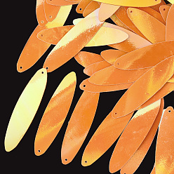 Коралловый Аксессуары для орнаментов, пластиковые пайетки / блестки из пвх, AB цвет, овальные, коралл, 40.5x10x0.3 мм, Отверстие : 0.9 мм , около 3800 шт / 500 г