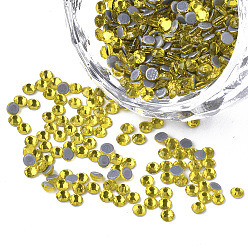 Цитрин Исправление горный хрусталь, стеклянные горные хрустальные плоские задние кабошоны, полукруглый, цитрин, сс 8, 2.3~2.4x1 мм , около 1440 шт / мешок