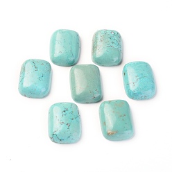 Бирюза Природные кабошонов Говлит, окрашенные, прямоугольные, бирюзовые, 25x18x7 мм