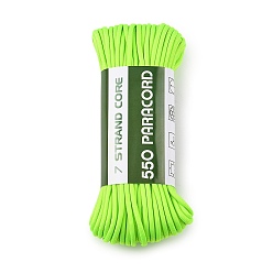 Jaune Vert 550 Cordon de parachute en polyester paracorde, 7 cordon à âme multibrins, couleur unie, vert fluorescent, 4mm, environ 33.90 yards (31m)/paquet