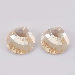 Золотая Тень K 9 подвески из стеклянного горного хрусталя, имитация австрийский хрусталь, граненые, оболочка, золотые тени, 16x16x7.5 мм, отверстие : 1.6 мм