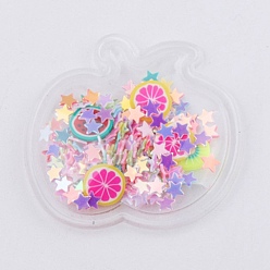 Разноцветный Пластиковый кабошон с блестками и зыбучим песком, для украшения волос и аксессуаров костюма, яблоко, красочный, 3x3.05 мм