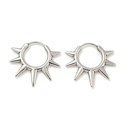 Нержавеющая Сталь Цвет Не тускнеющие 316 серьги-кольца из хирургической нержавеющей стали, солнце, цвет нержавеющей стали, 25.5x26.5 мм